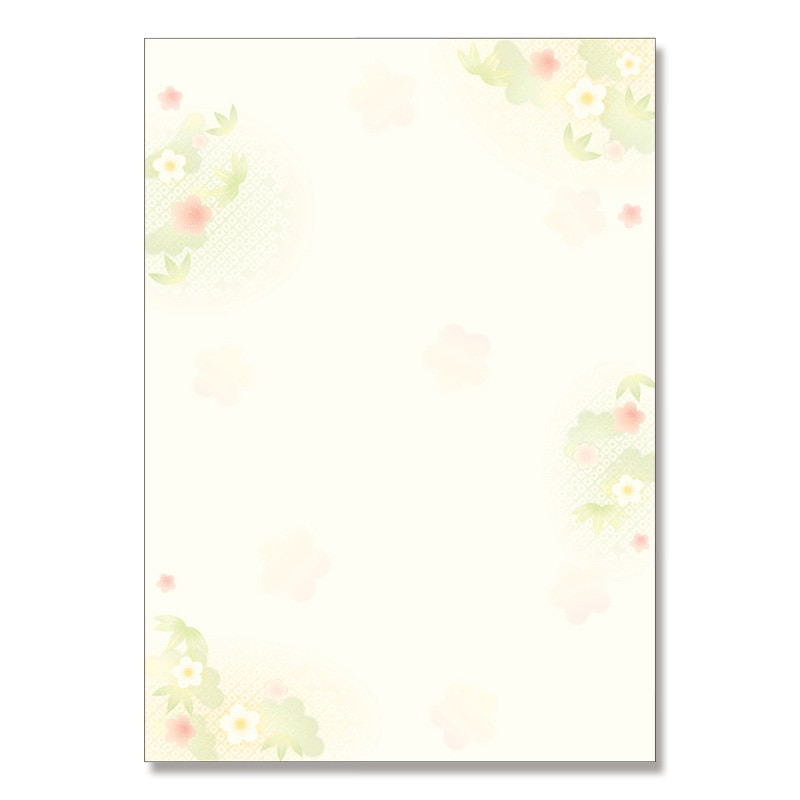 ササガワ 和柄OA用紙　和ごころ A4サイズ　1冊10枚入り 4-1023　松竹梅 1冊（ご注文単位5冊）【直送品】