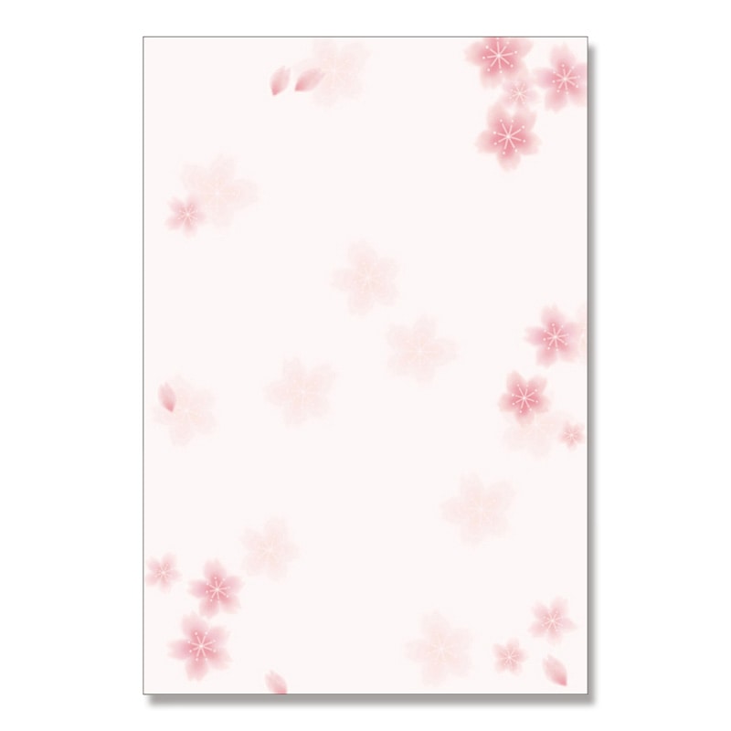 ササガワ 和柄OA用紙　和ごころ はがきサイズ　1冊20枚入り 4-1105　桜 1冊（ご注文単位5冊）【直送品】