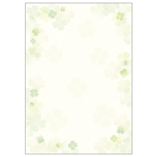 ササガワ 和柄OA用紙　和ごころ A4サイズ　1冊10枚入り 4-1026　四つ葉 1冊（ご注文単位5冊）【直送品】