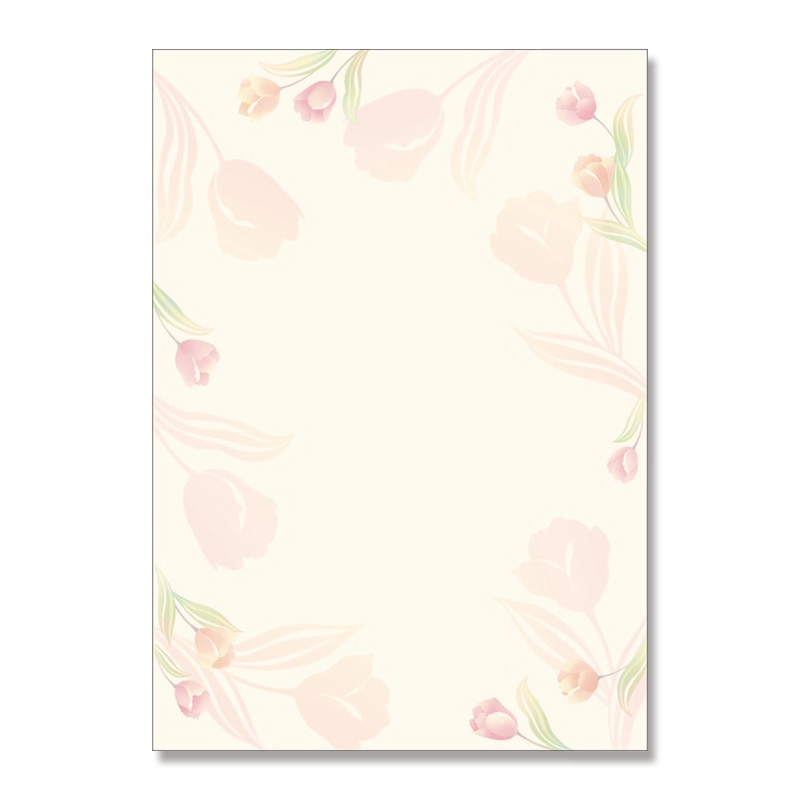 ササガワ 洋柄OA用紙　デザインペーパーフラール A4サイズ　1冊10枚入り 4-3002　チューリップ 1冊（ご注文単位5冊）【直送品】