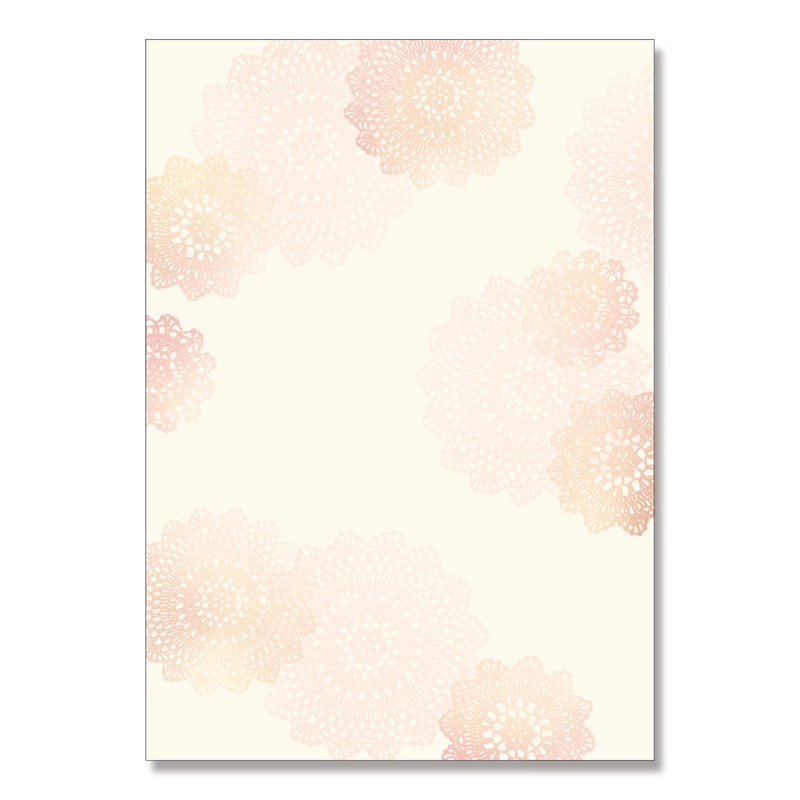 ササガワ 洋柄OA用紙　デザインペーパーフラール A4サイズ　1冊10枚入り 4-3006　レース 1冊（ご注文単位5冊）【直送品】