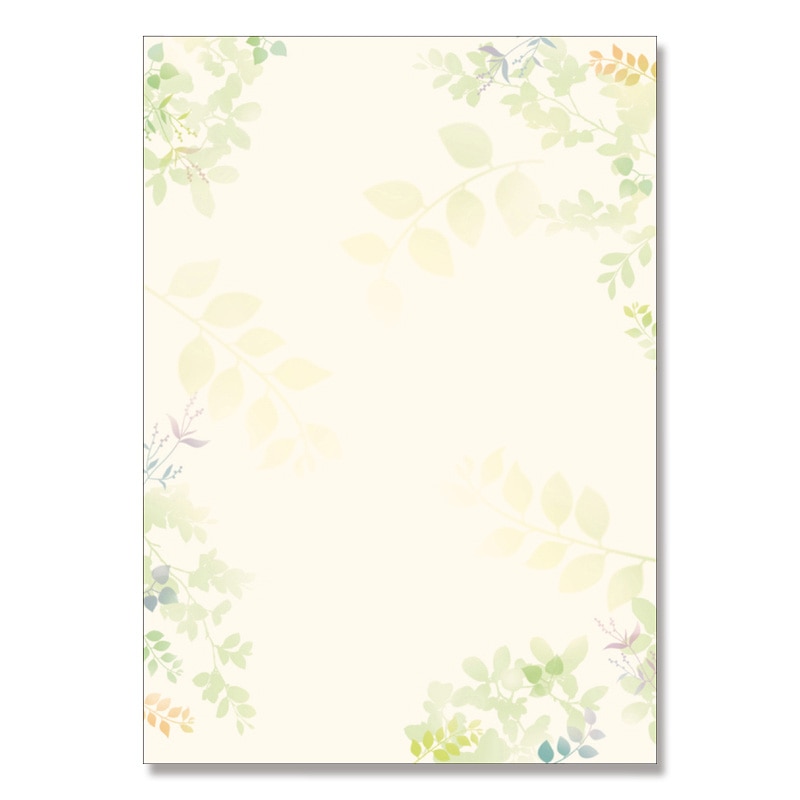 ササガワ 洋柄OA用紙　デザインペーパーフラール A4サイズ　1冊10枚入り 4-3007　グリーンズ 1冊（ご注文単位5冊）【直送品】
