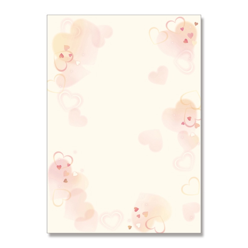 ササガワ 洋柄OA用紙　デザインペーパーフラール A4サイズ　1冊10枚入り 4-3008　ハートフル 1冊（ご注文単位5冊）【直送品】