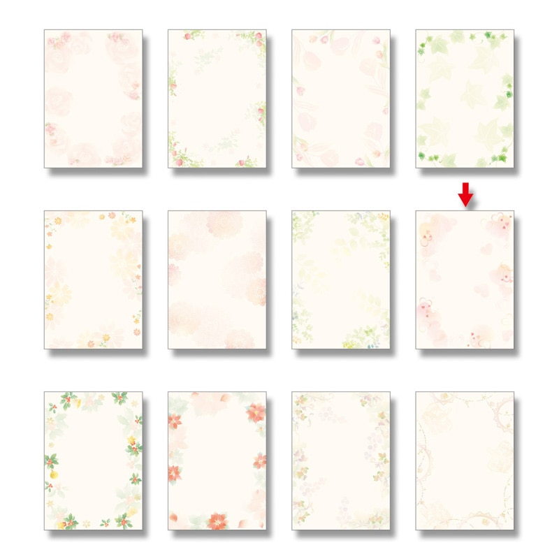 ササガワ 洋柄OA用紙 デザインペーパーフラール A4サイズ 1冊10枚入り 4-3008 ハートフル 1冊(ご注文単位5冊)【直送品】