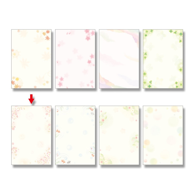 ササガワ 和柄OA用紙 和ごころ はがきサイズ 1冊20枚入り 4-1120 枝桜 1冊(ご注文単位5冊)【直送品】