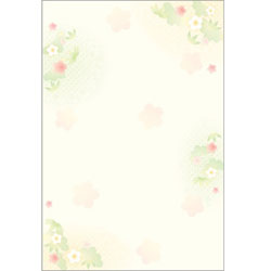 ササガワ 和柄OA用紙　和ごころ はがきサイズ　1冊20枚入り 4-1123　松竹梅 1冊（ご注文単位5冊）【直送品】