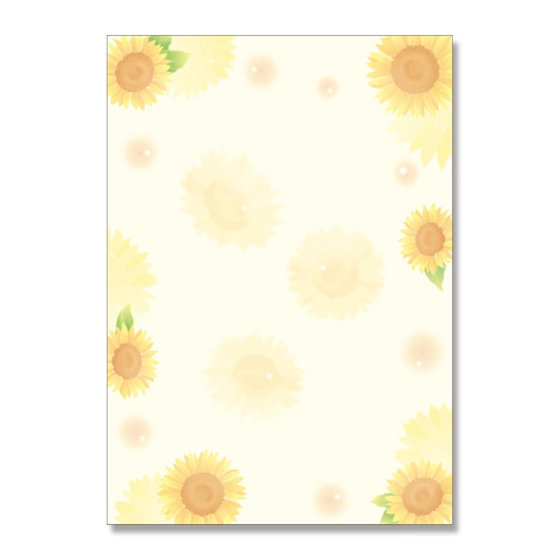 ササガワ 和柄OA用紙　和ごころ A4サイズ　1冊10枚入り 4-1033　ひまわり 1冊（ご注文単位5冊）【直送品】