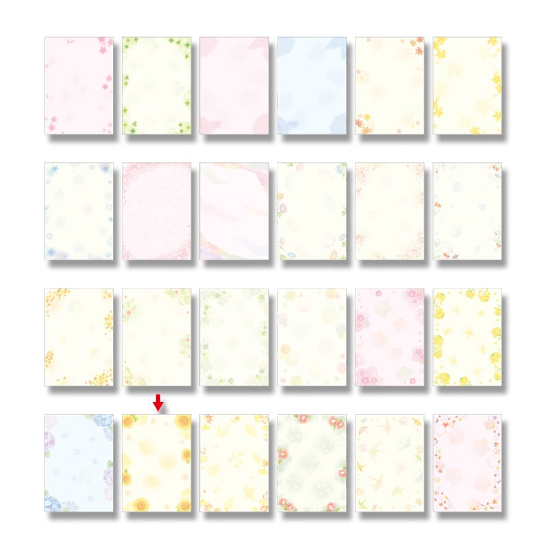 ササガワ 和柄OA用紙　和ごころ A4サイズ　1冊10枚入り 4-1033　ひまわり 1冊（ご注文単位5冊）【直送品】