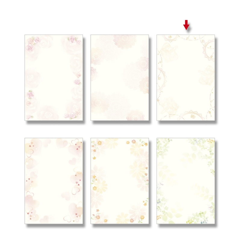 ササガワ 洋柄OA用紙 はがきサイズ　1冊20枚入り 4-1302　アンティーク 1冊（ご注文単位5冊）【直送品】