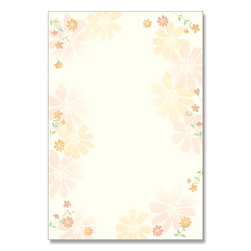 ササガワ 洋柄OA用紙 はがきサイズ　1冊20枚入り 4-1304　フラワリー 1冊（ご注文単位5冊）【直送品】