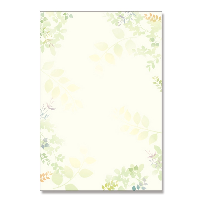 ササガワ 洋柄OA用紙 はがきサイズ　1冊20枚入り 4-1305　グリーンズ 1冊（ご注文単位5冊）【直送品】