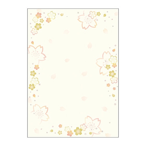ササガワ 和柄用紙 和ごころ　A4判　金色桜 4-1045　10枚 1冊（ご注文単位5冊）【直送品】