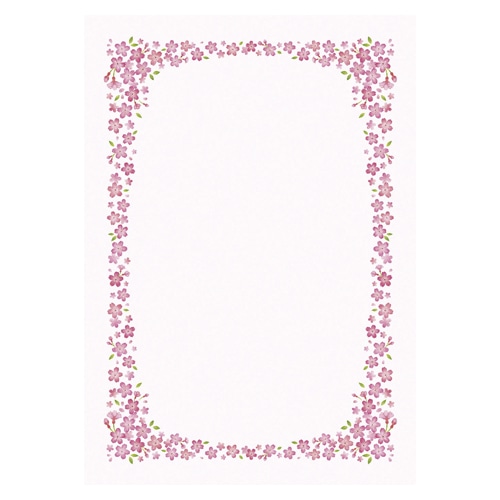 ササガワ 賞状・証書用紙 A4サイズ　1冊10枚袋入 10-1701　桜 1冊（ご注文単位5冊）【直送品】