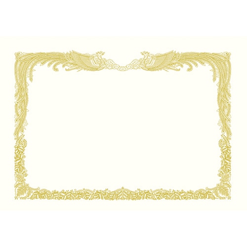 ササガワ 金箔賞状用紙 B4判　縦書用　白 10-3070　5枚 1冊（ご注文単位5冊）【直送品】