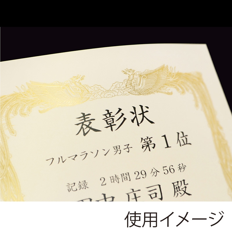 ササガワ 金箔賞状用紙 B4判 横書用 白 10-3071 5枚 1冊(ご注文単位5冊)【直送品】