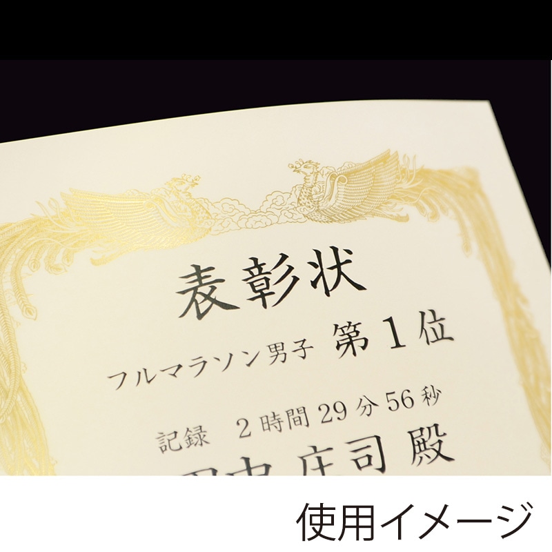 ササガワ 金箔賞状用紙 A3判 横書用 白 10-3081 5枚 1冊(ご注文単位5冊)【直送品】