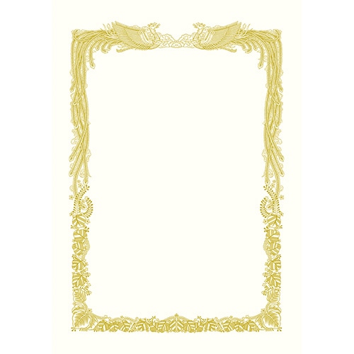 ササガワ 金箔賞状用紙 A4判 横書用 白 10-3161 100枚 1箱(ご注文単位1箱)【直送品】