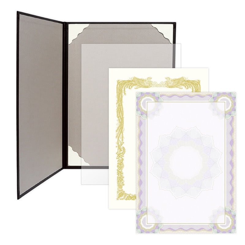 ササガワ 証書ファイル A4 レザー調 証書用紙入り 焦茶栗 10-6102 1冊（ご注文単位1冊）【直送品】