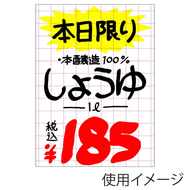 ササガワ POP用紙 大　白　アミ目入 12A2901　50枚 1冊（ご注文単位1冊）【直送品】