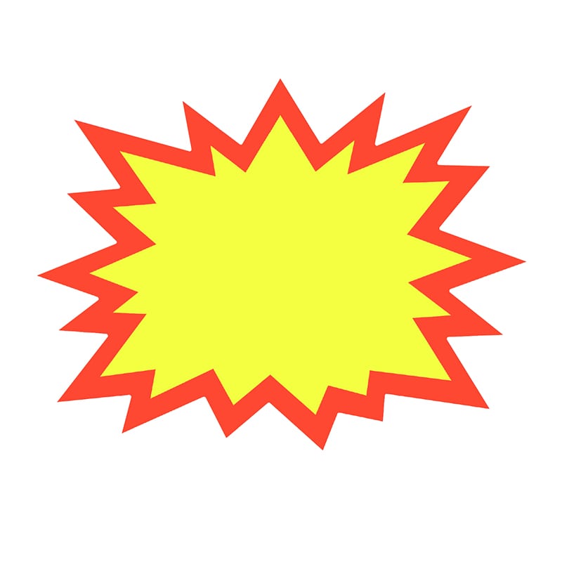 ササガワ 手書きPOP用カード 爆発型 無地 13-4200 5枚/冊