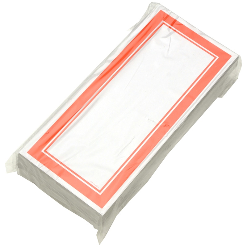 ササガワ 赤枠カード 200×90mm 16-4011 100枚/冊