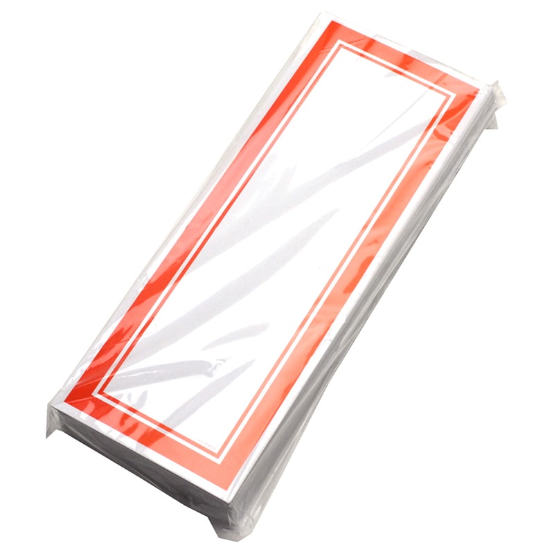 ササガワ 赤枠カード 270×100mm 16-4013 100枚/冊