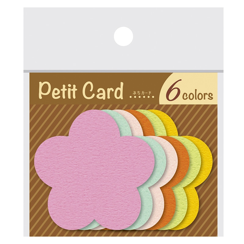 ササガワ ぷちカード 中 フラワー 16-7124 12枚(6色各2枚)/袋入