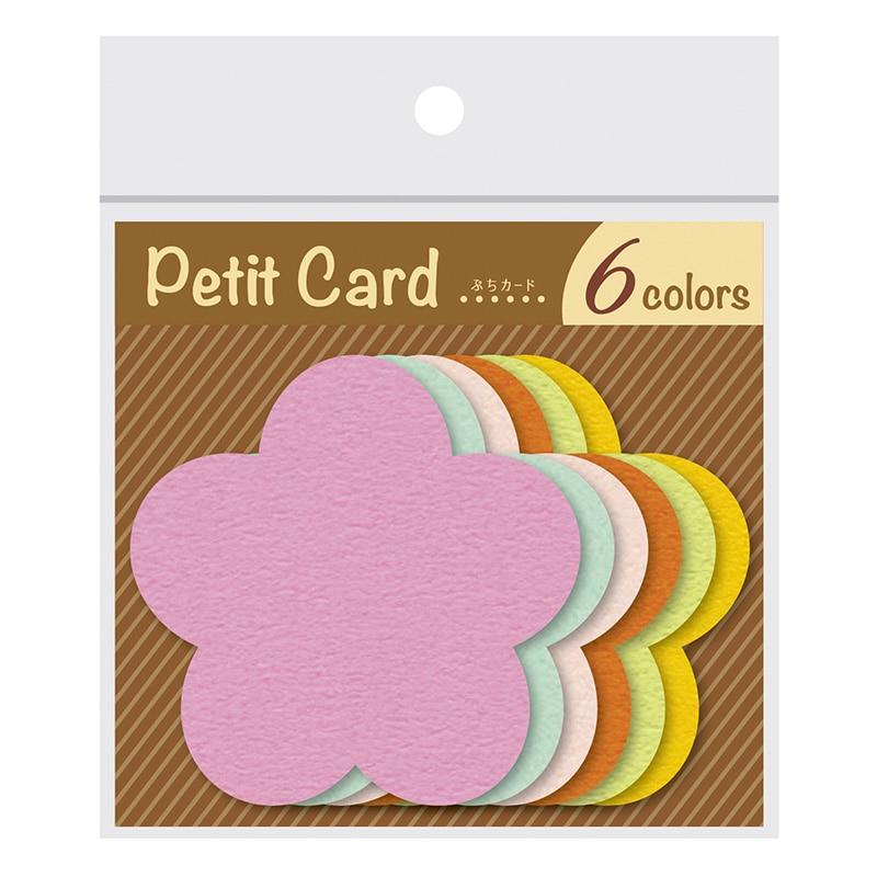 ササガワ ぷちカード 大 フラワー 16-7134 12枚(6色各2枚)/袋入