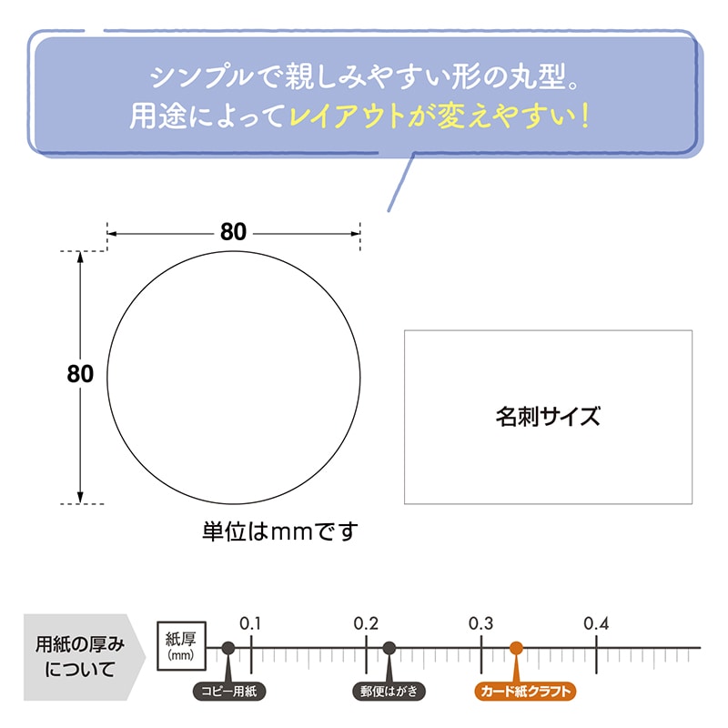 ササガワ 手書きPOP用カード 丸型 フチ クラフト 16-1765 10枚/冊