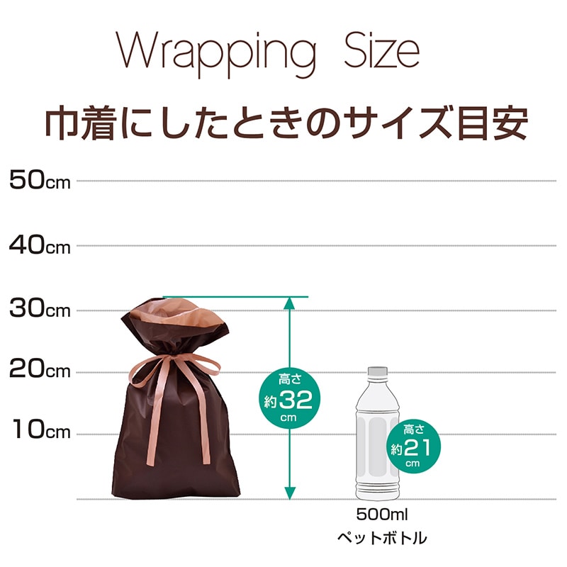ササガワ 巾着袋 ブラウン 中 50枚 50-3461 1包(ご注文単位1包)【直送品】