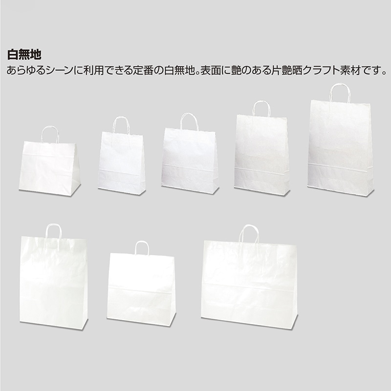 ササガワ 手提げ紙袋 白無地 中 50枚 50-5200 1包（ご注文単位1包