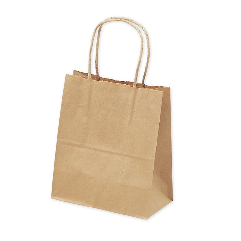 ササガワ 手提げ紙袋 茶無地　特小　10枚 50-6914 1包（ご注文単位1包）【直送品】