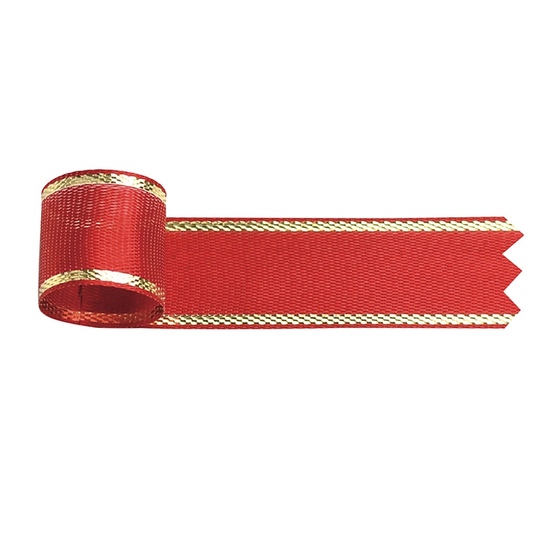 ササガワ リボン　イブ 赤　18mm 50-7412 1巻（ご注文単位1巻）【直送品】