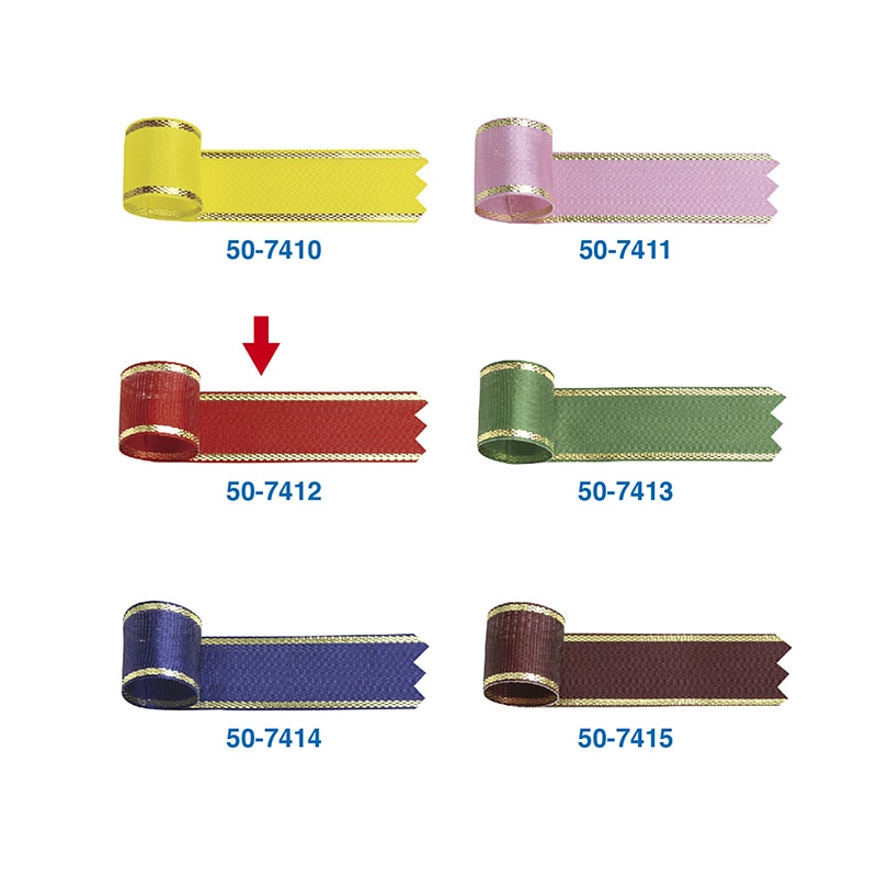 ササガワ リボン イブ 赤 18mm 50-7412 1巻(ご注文単位1巻)【直送品】