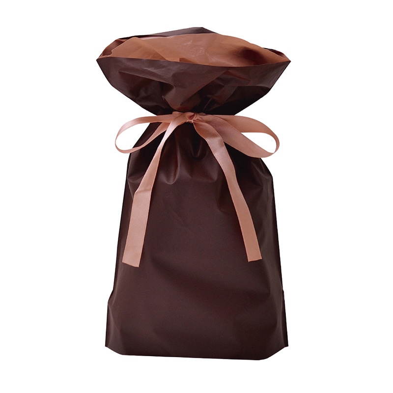 ササガワ 巾着袋 ブラウン　170×280＋80mm 50-4361 1枚（ご注文単位5枚）【直送品】