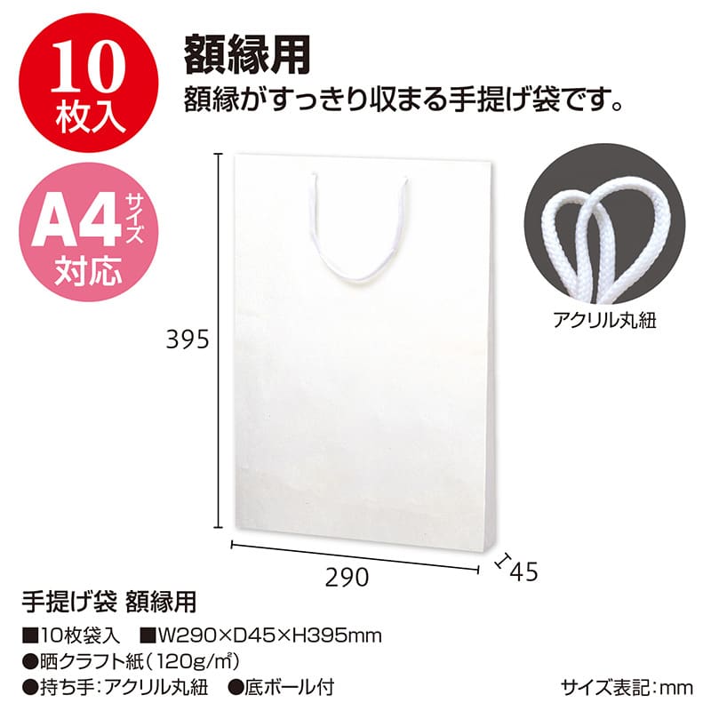 ササガワ 手提げ袋 額縁用 290×45×395mm 50-6799 1包（ご注文単位1包）【直送品】