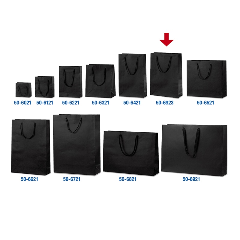 ササガワ 手提げ紙袋 マットブラック S26 50-6923 1枚(ご注文単位10枚)【直送品】