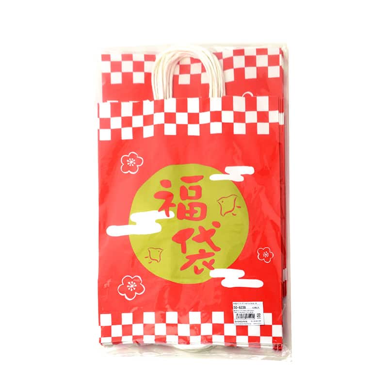 ササガワ 手提げバッグ ふくまる 中 10枚入 50-6238 1包（ご注文単位1包）【直送品】