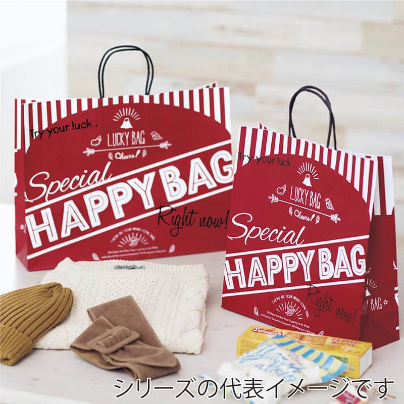 ササガワ 手提げ袋 HAPPYBAG 中 10枚入 50-6239 1包（ご注文単位1包）【直送品】
