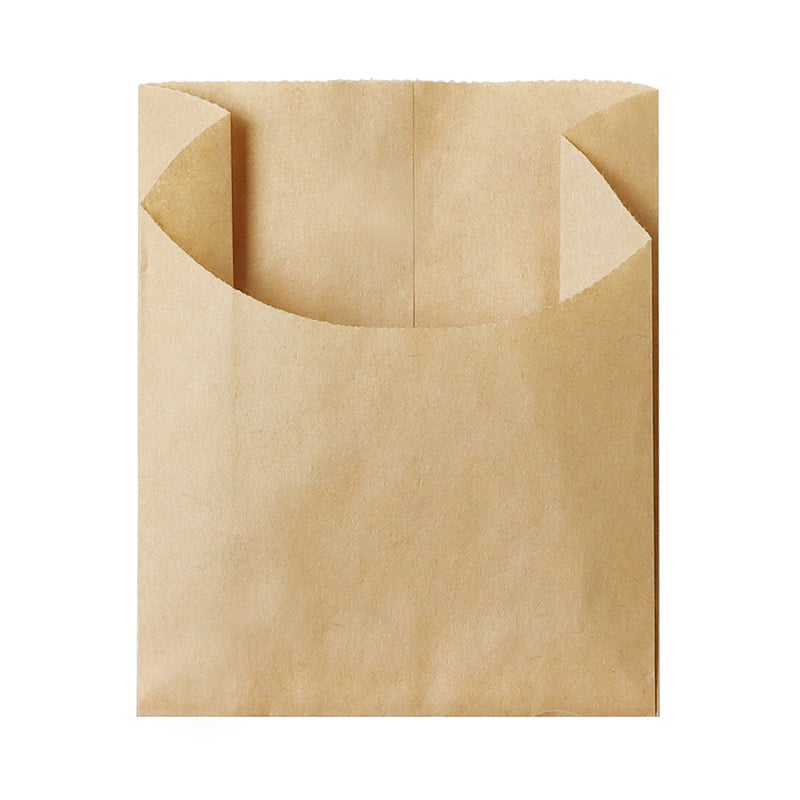 ササガワ フライドポテト用耐油袋 茶無地 100枚入 50-3890 1包（ご注文単位1包）【直送品】