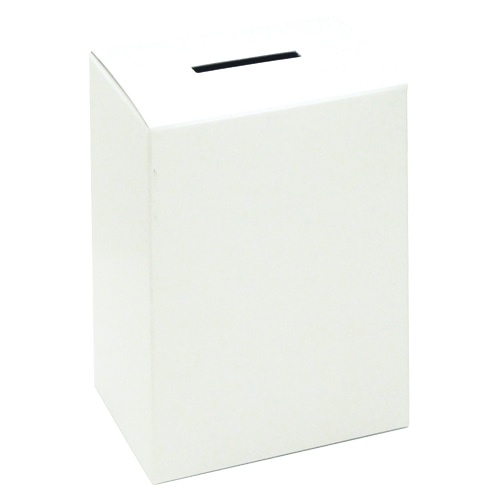 ササガワ 募金箱 1個袋入 37-8080　募金箱　底ボール紙付　白 1個（ご注文単位1個）【直送品】