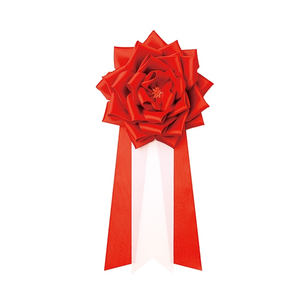 ササガワ 記章 リボンバラ　特大　赤 38-310　6個 1箱（ご注文単位1箱）【直送品】