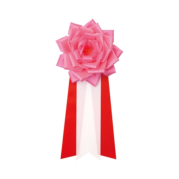 ササガワ 記章 リボンバラ　特大　桃 38-311　6個 1箱（ご注文単位1箱）【直送品】