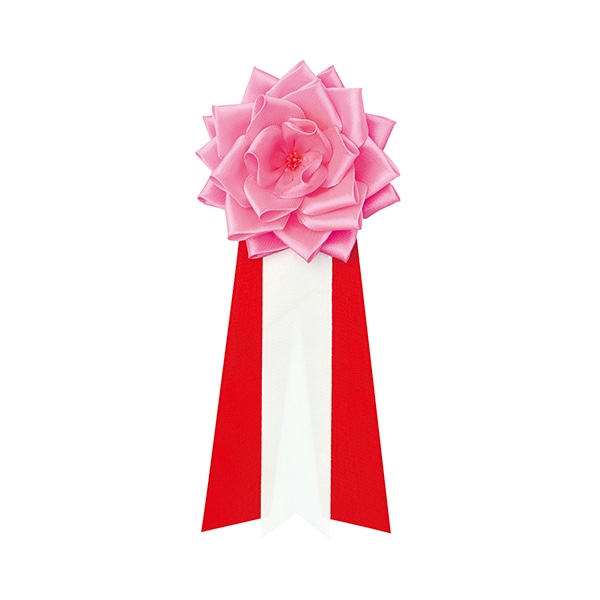 ササガワ 記章 リボンバラ 中 桃 38-331 12個 1箱(ご注文単位1箱)【直送品】