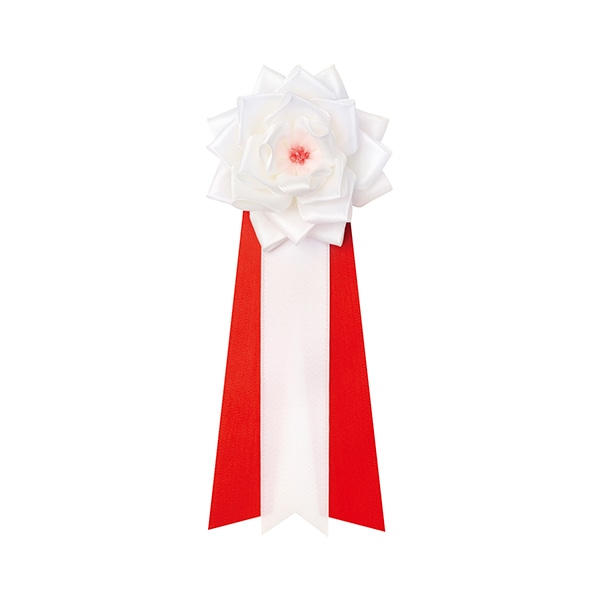 ササガワ 記章 リボンバラ　小　白 38-342　20個 1箱（ご注文単位1箱）【直送品】