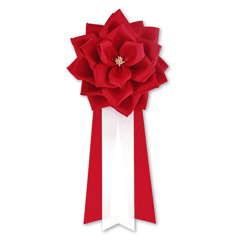 ササガワ 記章 バラ 3枚タレ 大 赤 38-3220 1個（ご注文単位6個）【直送品】