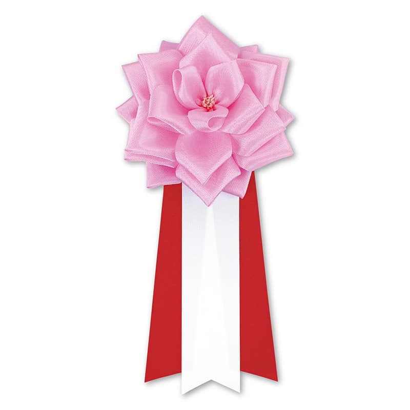 ササガワ 記章 バラ 3枚タレ 大 ピンク 38-3221 1個（ご注文単位6個）【直送品】