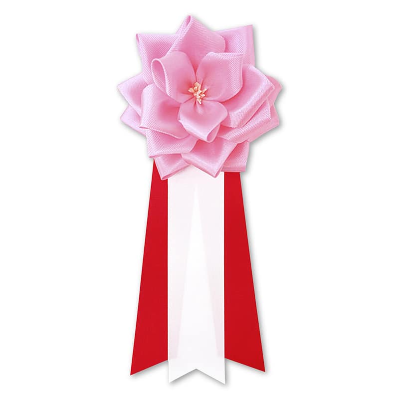 ササガワ 記章 バラ 3枚タレ 中 ピンク 38-3231 1個（ご注文単位12個）【直送品】