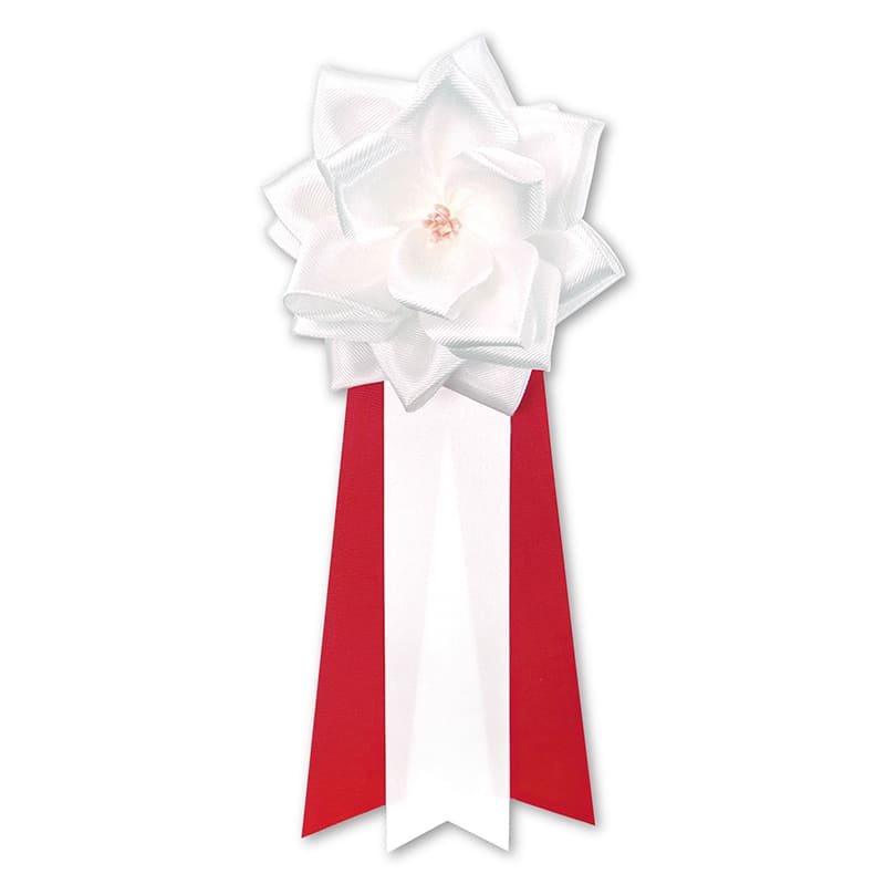 ササガワ 記章 バラ 3枚タレ 中 白 38-3232 1個（ご注文単位12個）【直送品】