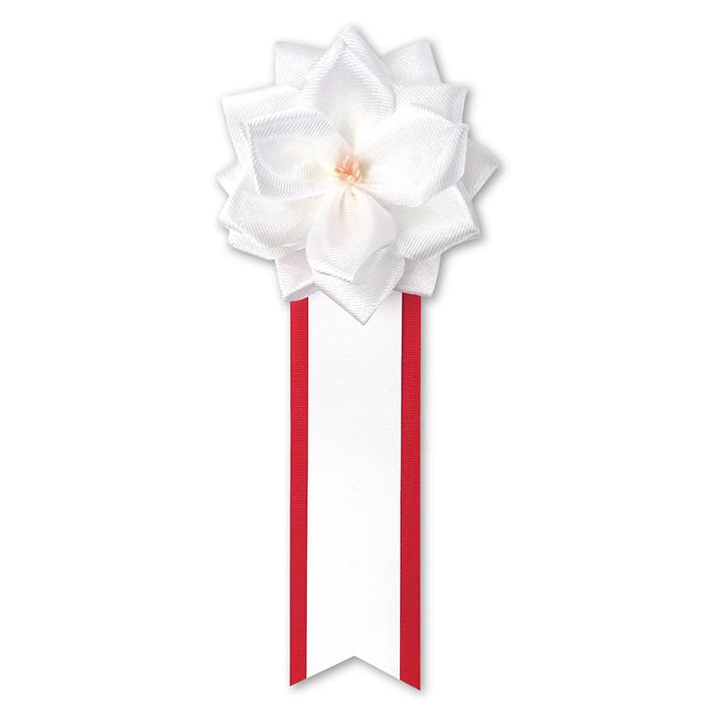 ササガワ 記章 バラ 2枚タレ 小 白 38-3242 1個（ご注文単位20個）【直送品】